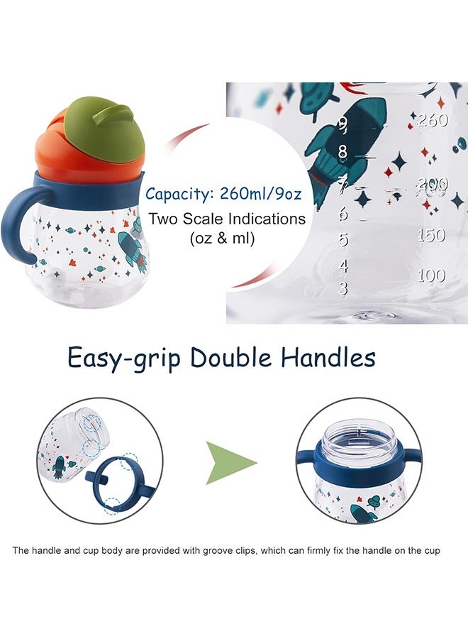 Sippy Cup for Baby Months 6+, Weighted Straw Non Spill Cup for Toddlers, Baby Straw Cup with Handles, Spill-Proof, Leak-Proof Soft Spout Cup 260ml, BPA-Free - Image 4